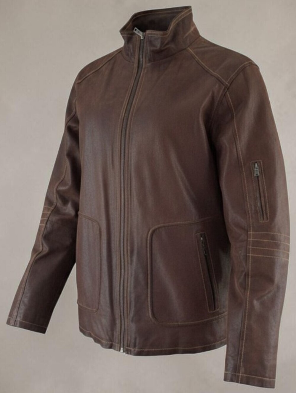 Nevada leather men's coat brow leather coat